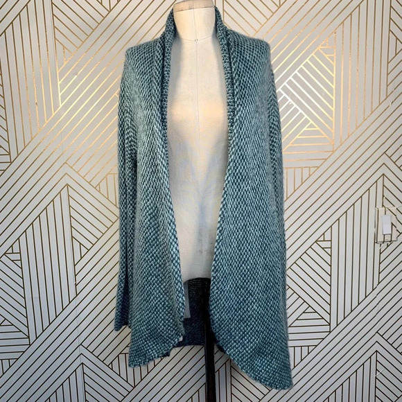 Wooden Ships Blue Green Knit‎ Open Cardigan Sweater - Picture 1 of 11